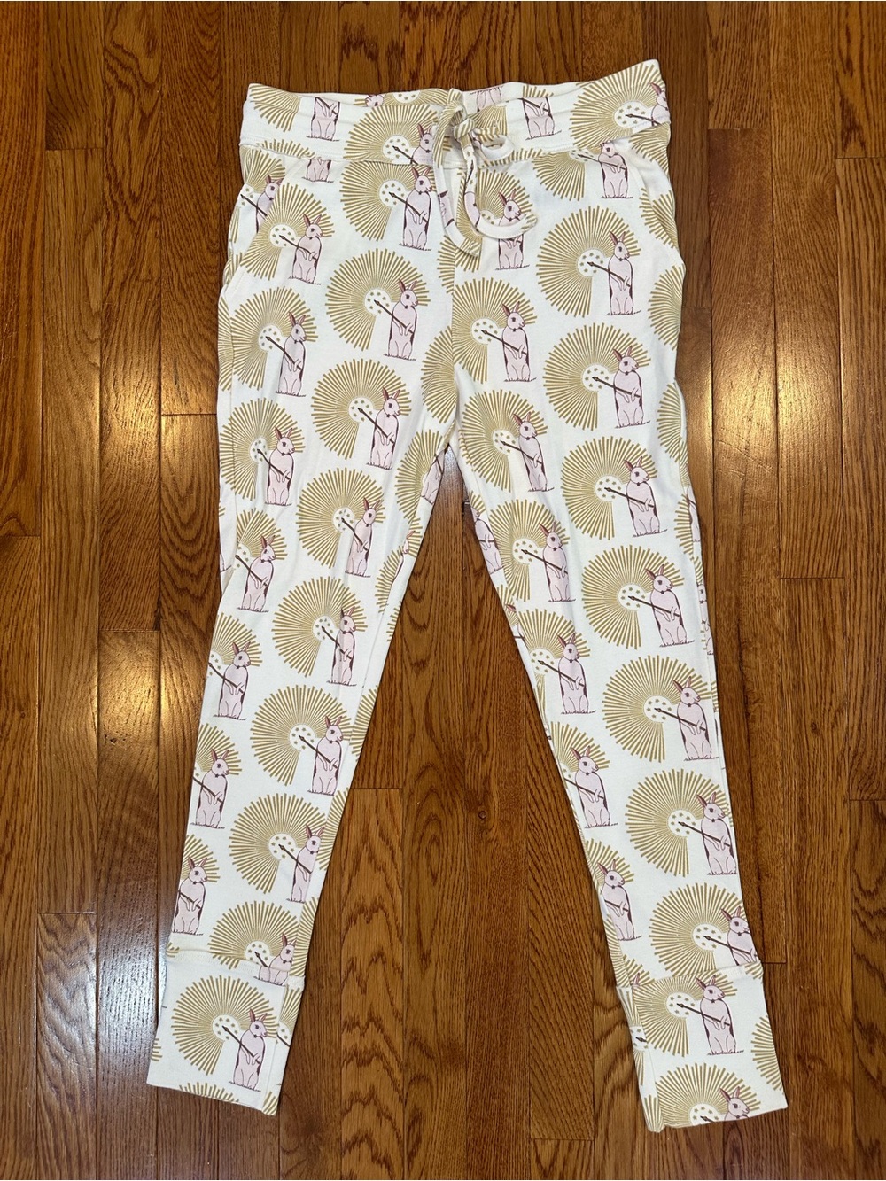 Kate Quinn rabbit print organic cotton casual pants women’s size medium NWT
